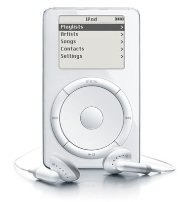 สีขาวทั้งตัวเครื่องรวมถึงหูฟัง ที่เป็นเอกลัษณ์ที่สำคัญของ iPod