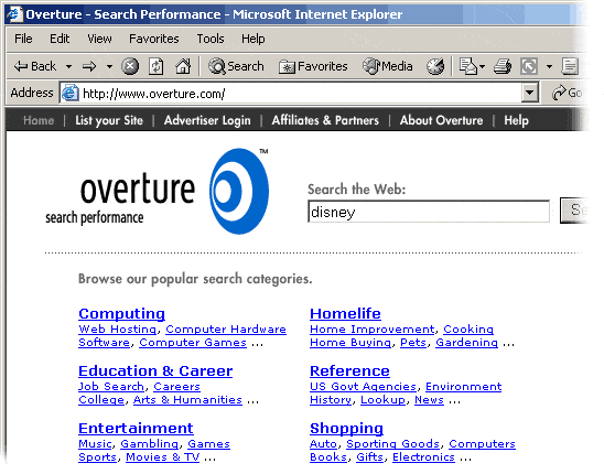 Overture ที่ Yahoo ซื้อมาเพื่อหวังต่อกร Google