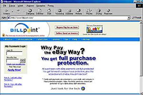 ebay ส่งบริการอย่าง Billpoint มาสู้กับ X.com และ PayPal