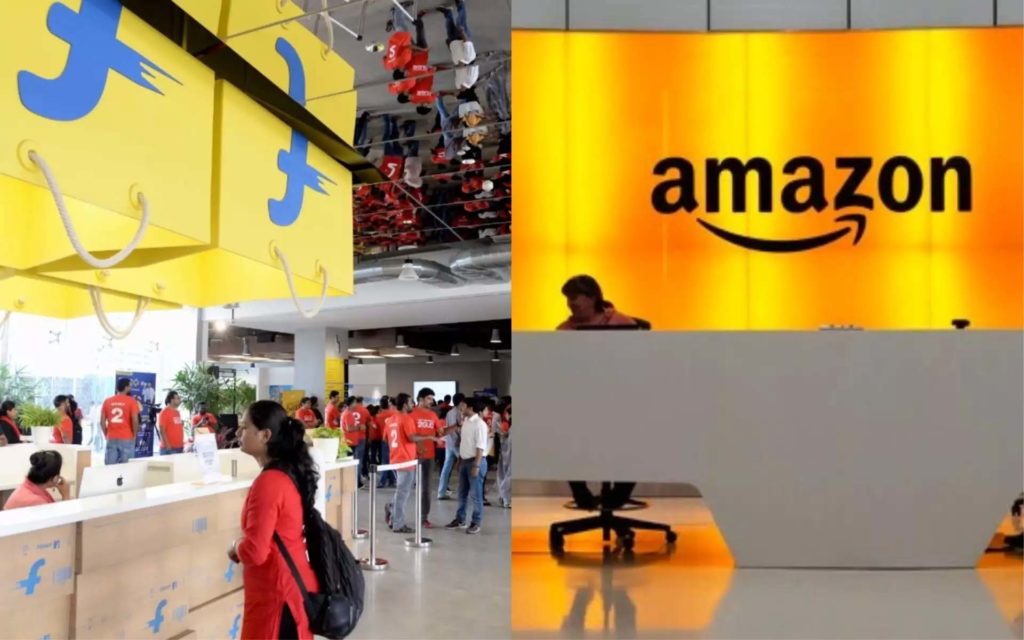  Amazon กับ Flipkart ที่มีเจ้าของคือ Walmart  ที่ชิงส่วนแบ่งการตลาดแทบจะทั้งหมดของอินเดีย (CR:Business Insider India)